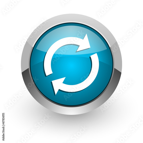 reload blue glossy web icon