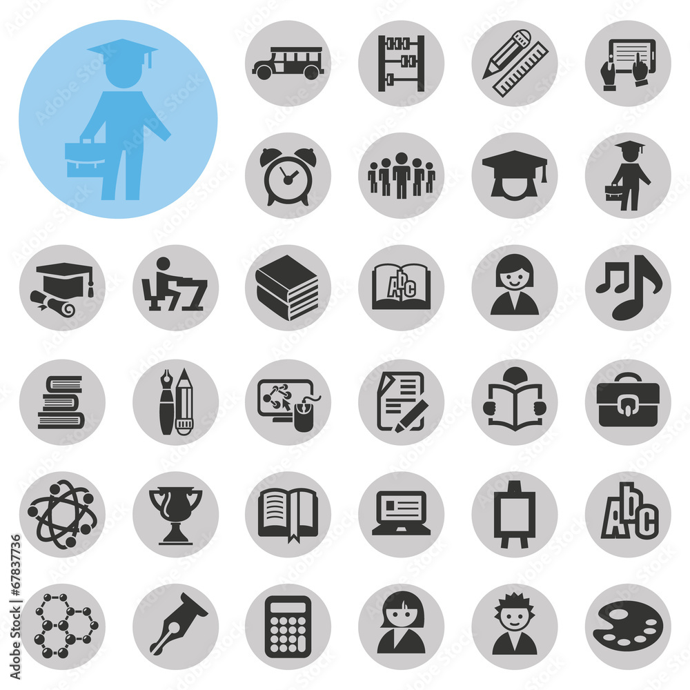 Education icons set