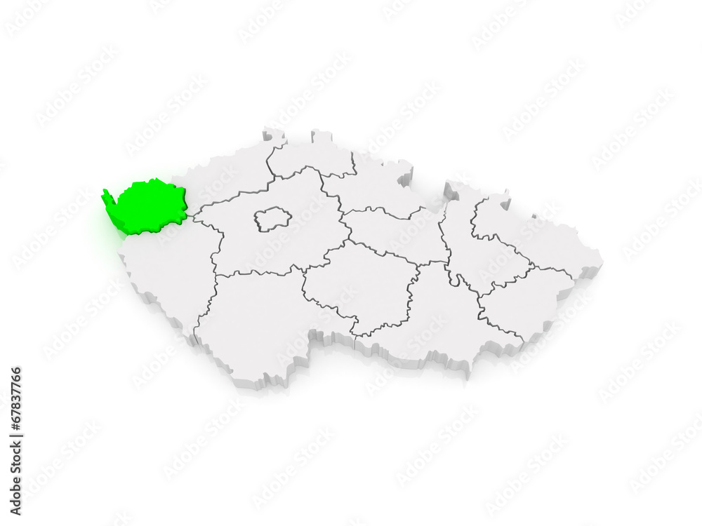 Map of Karlovy Vary Region. Czech Republic. Map of Karlovy Vary Region. Czech Republic.
