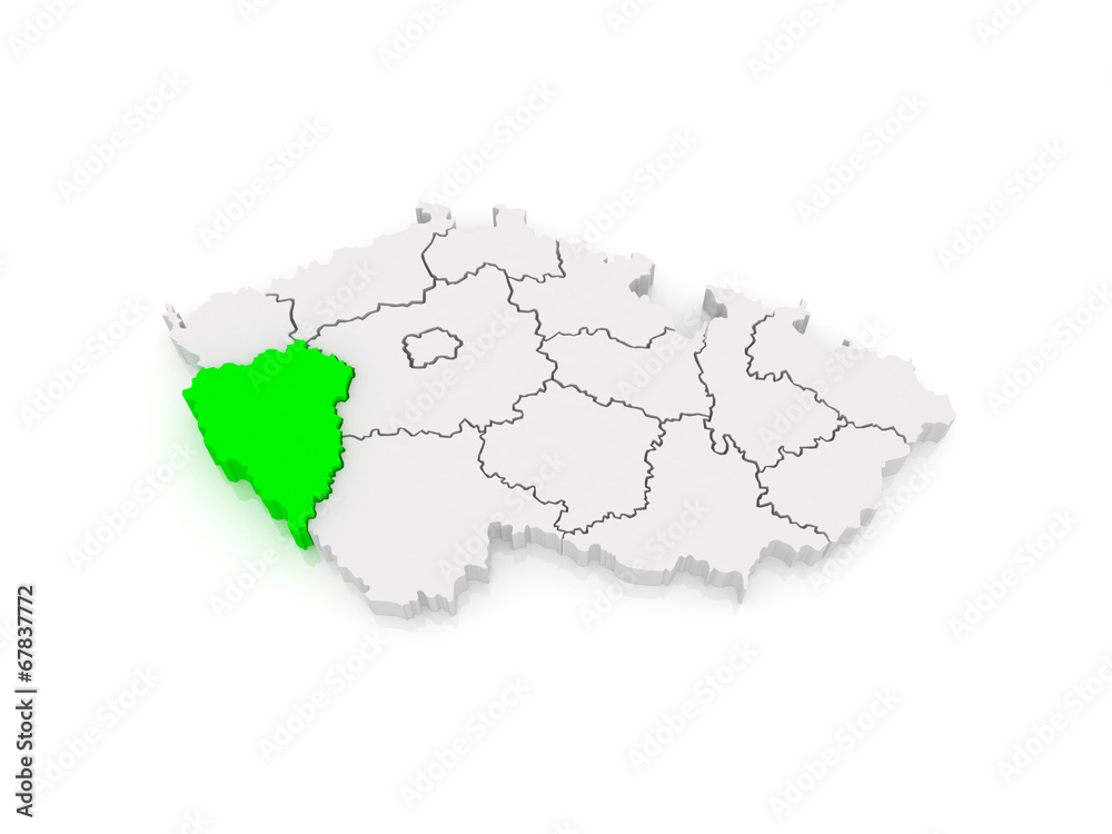Map of Plzen Region. Czech Republic. Map of Plzen Region. Czech Republic.