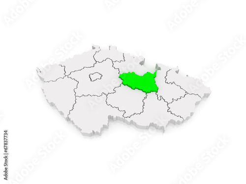 Map of Pardubice. Czech Republic.