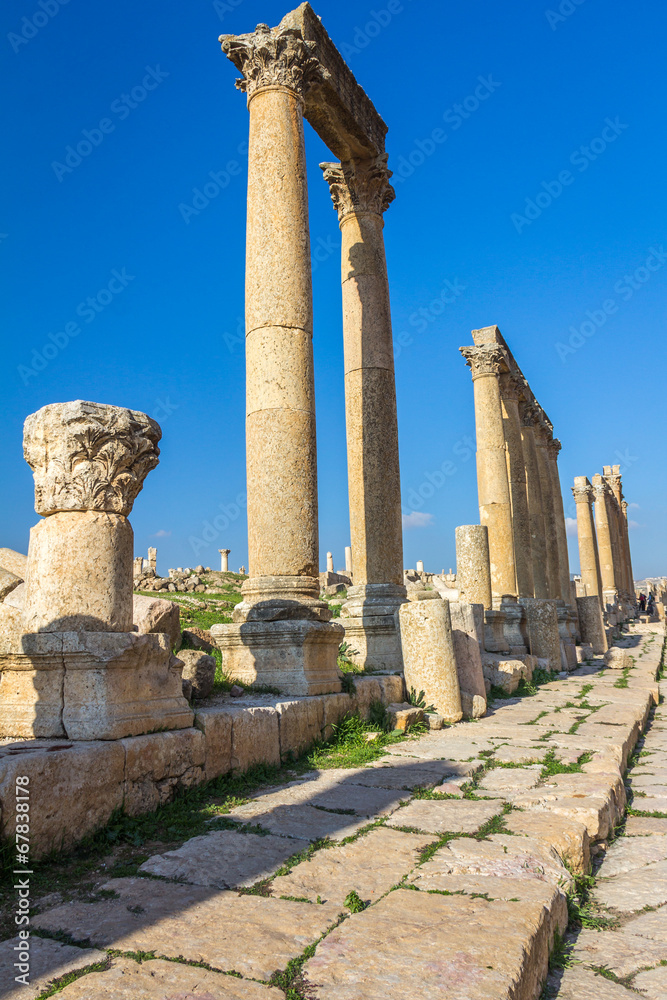 Roman city ruins of Jerash Jordan