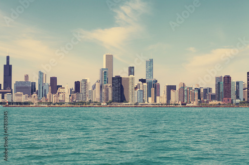 Chicago Skyline With Blue Clear Sky © maksymowicz