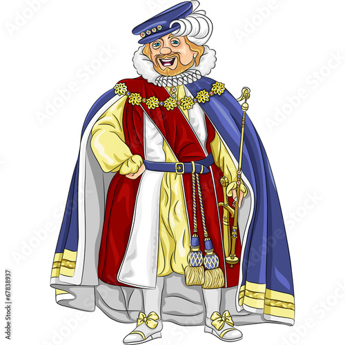 vector funny fairytale cartoon king smiles
