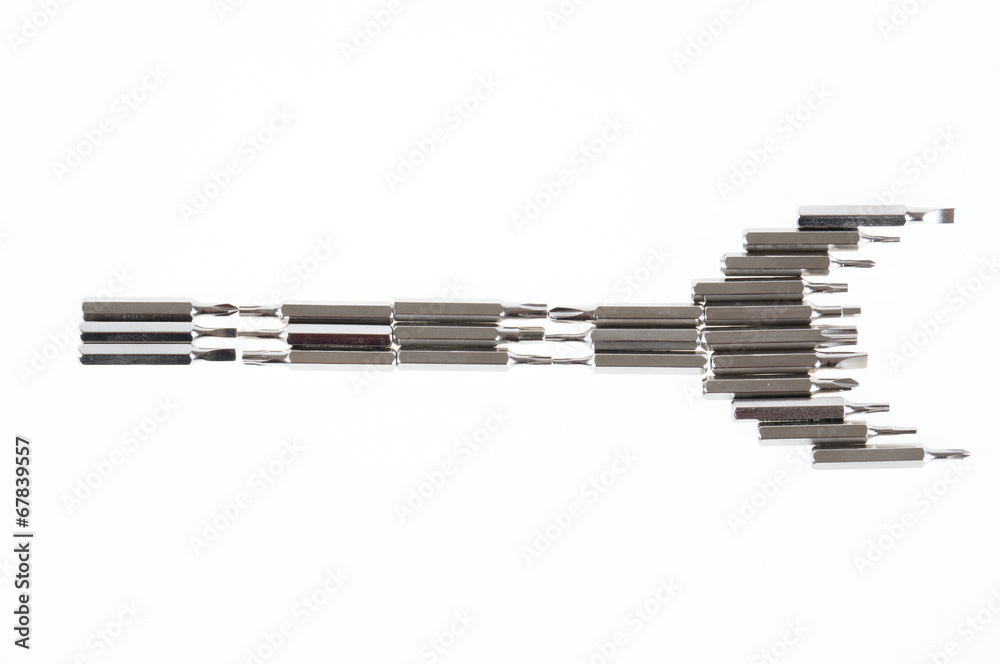 Set of changable nozzels to use with a screwdriver arrange in wr Set of changable nozzels to use with a screwdriver arrange in wr