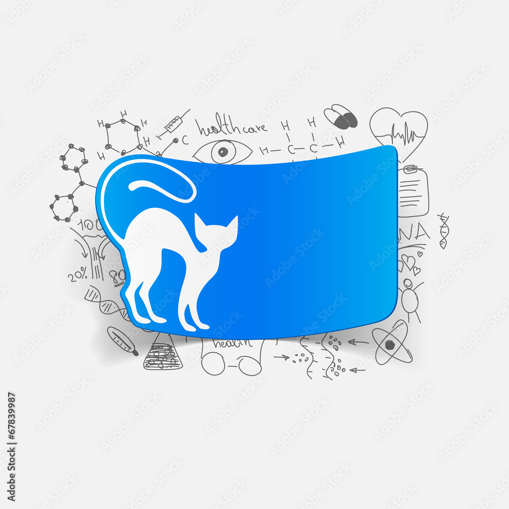 Fototapeta premium Drawing medical formulas: cat