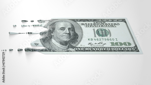US Dollar Melting Dripping Banknote