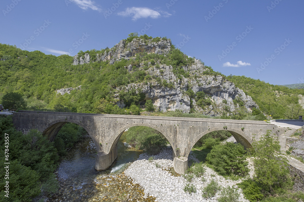 old stone bridge in Zagoria, Epirus, Western Greece