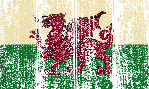 Welsh grunge flag. Vector illustration.