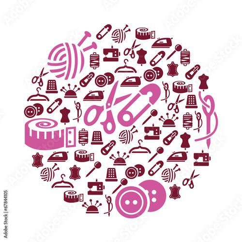 sewing icons in circle