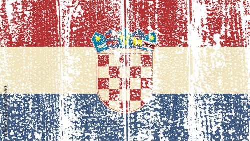 Croatian grunge flag. Vector illustration.