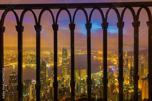 Canvas Print Hong Kong cityscape at night