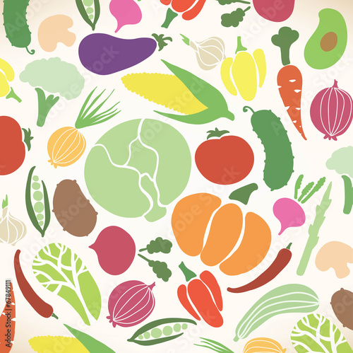 Vector collection of various vegetables