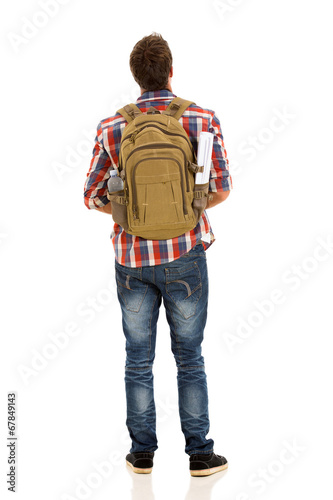 male hiker with backpack