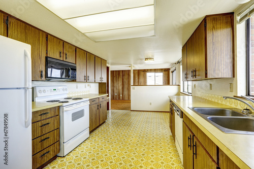 Empty kitchen room in old house