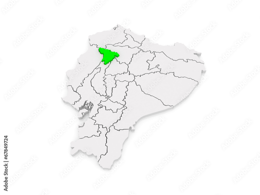 Map of Santo Domingo de los Tsachilas. Ecuador.