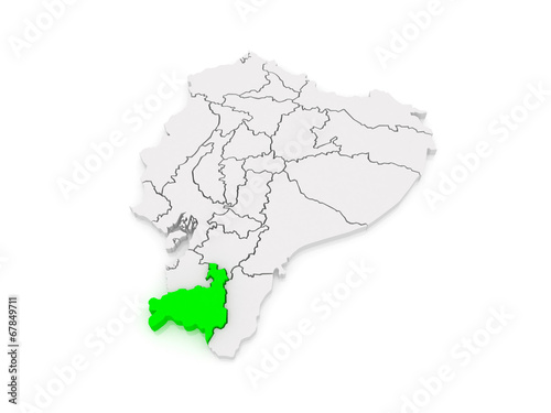 Map of Loja. Ecuador.