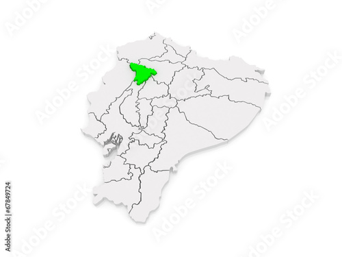 Map of Santo Domingo de los Tsachilas. Ecuador.