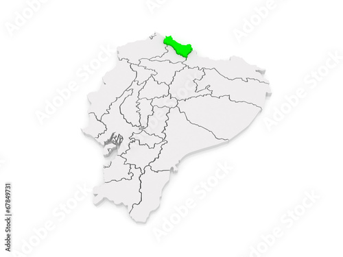 Map of Carchi. Ecuador.