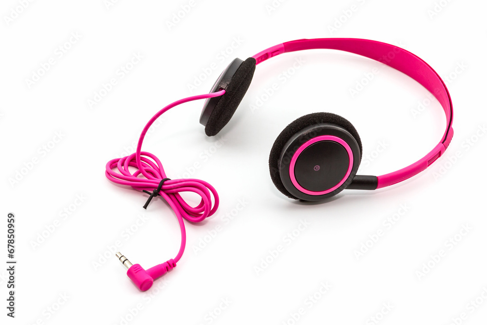Pink headphones.