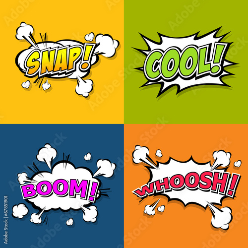 Collection multicolored comic sound Effects
