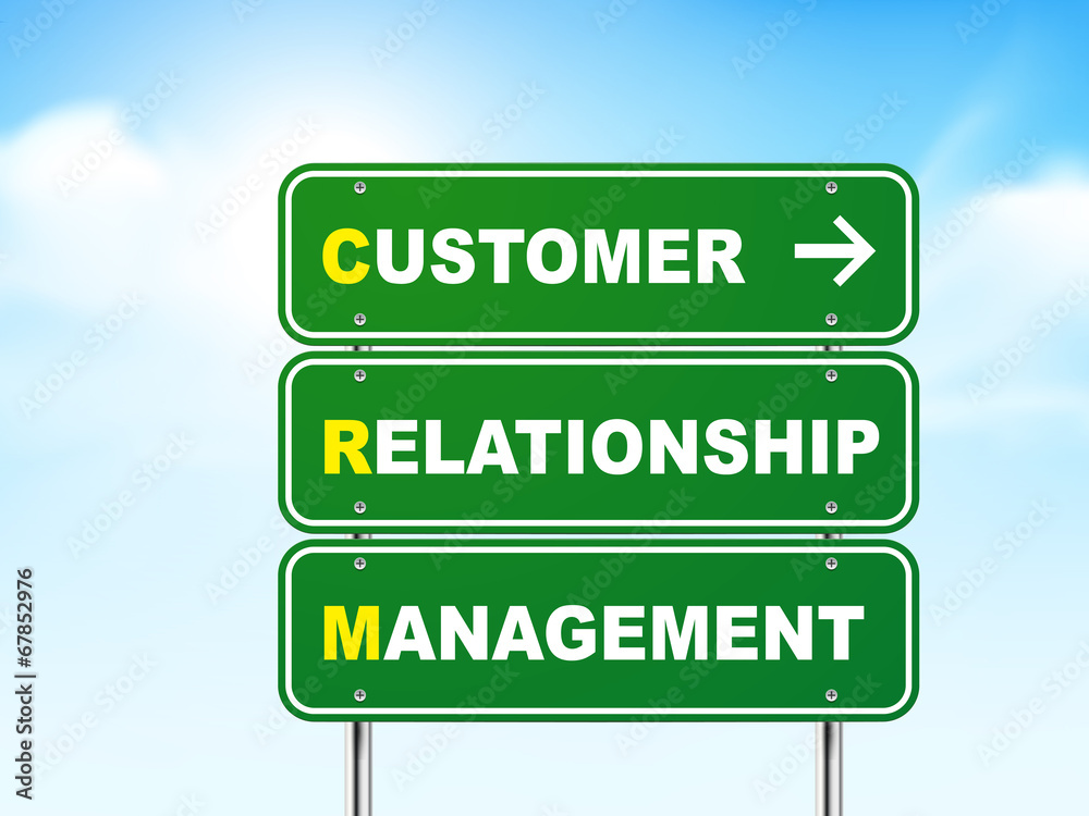 3d customer relationship management road sign 3d customer relationship management road sign