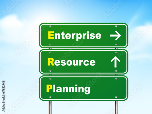 3d enterprise resource planning road sign