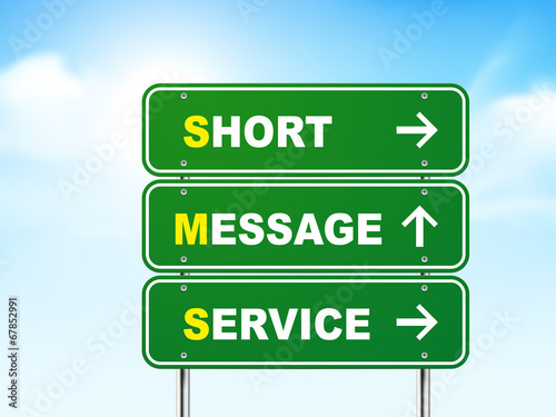 3d short message service road sign
