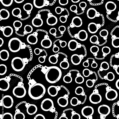 police handcuffs seamless pattern eps10