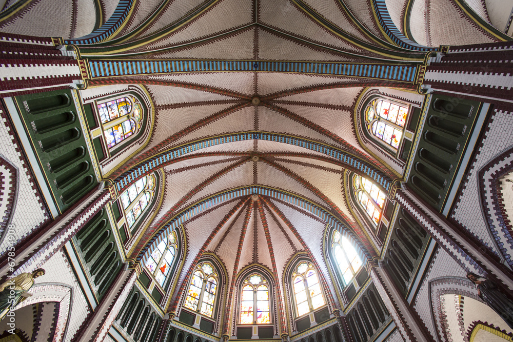 Inside of Saint mary cathedral. Yangoon. Myanmar.