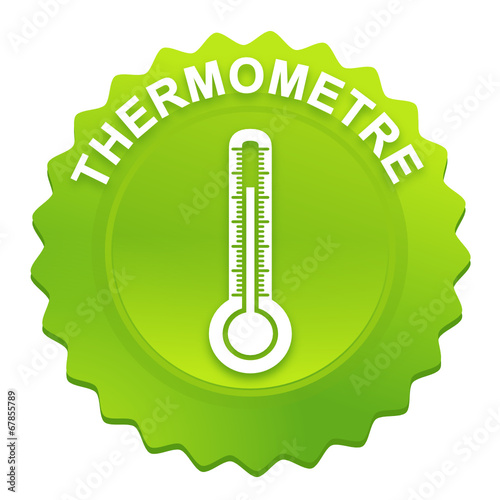 thermomètre sur bouton web denté vert