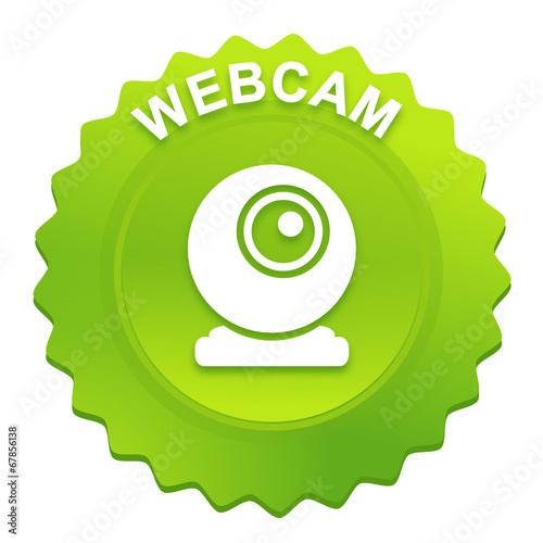 webcam sur bouton web denté vert