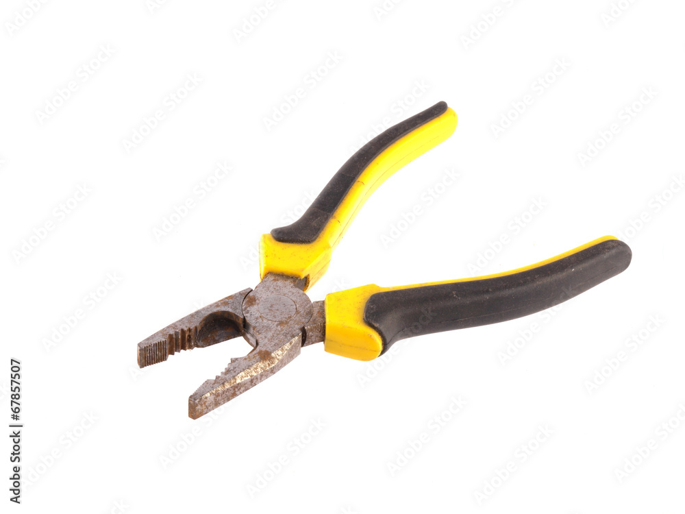 Close up of old rusty pliers on a white background. Close up of old rusty pliers on a white background.