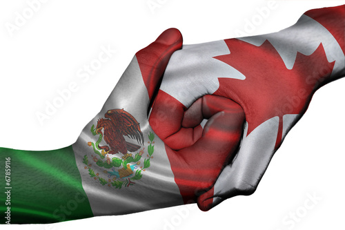 Handshake between Mexico and Canada