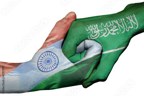 Handshake between India and Saudi Arabia