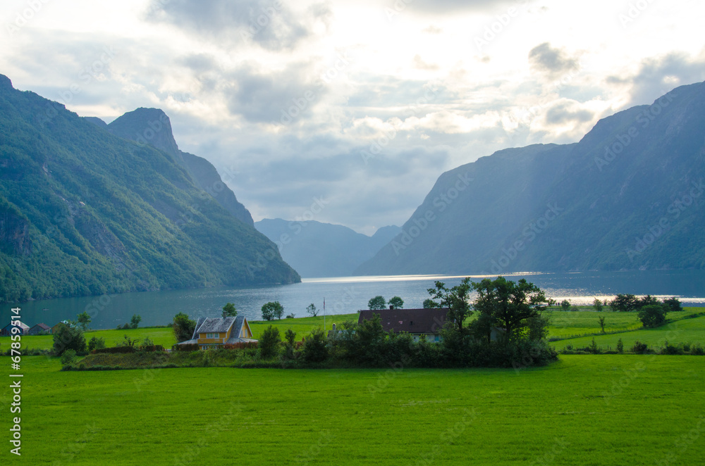 Village at Fjord in Norway