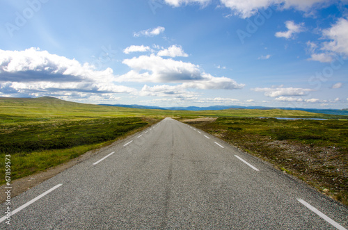 Road through the high land of Jotunheimen 
