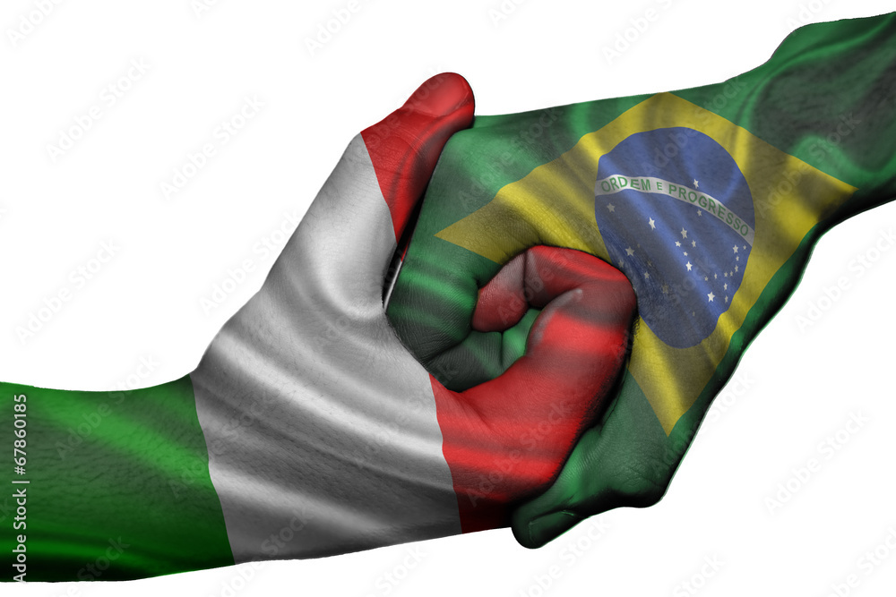 Handshake between Italy and Brazil