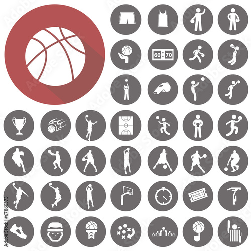 Basketball icons set. Illustration eps10