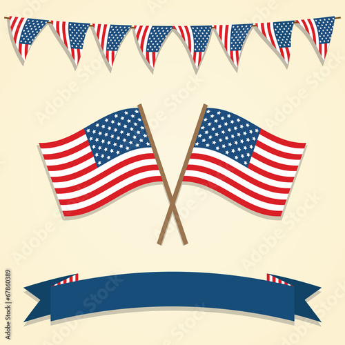 American decorations. Vector illustration.