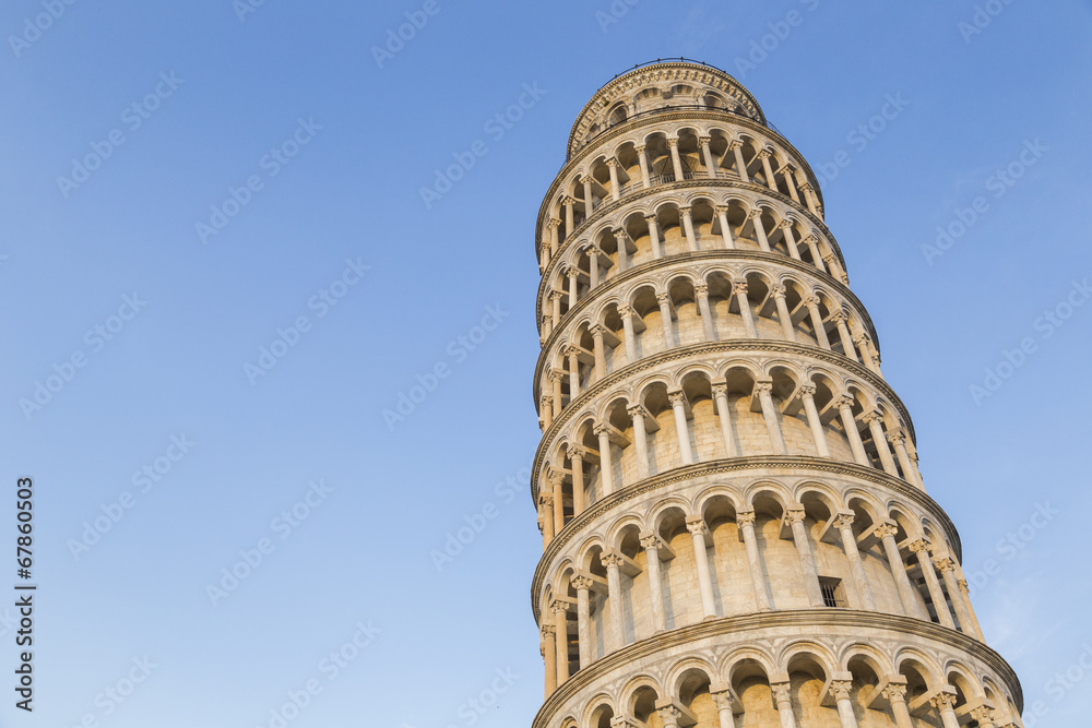 Pisa tower with blue sky. Pisa, Italy
