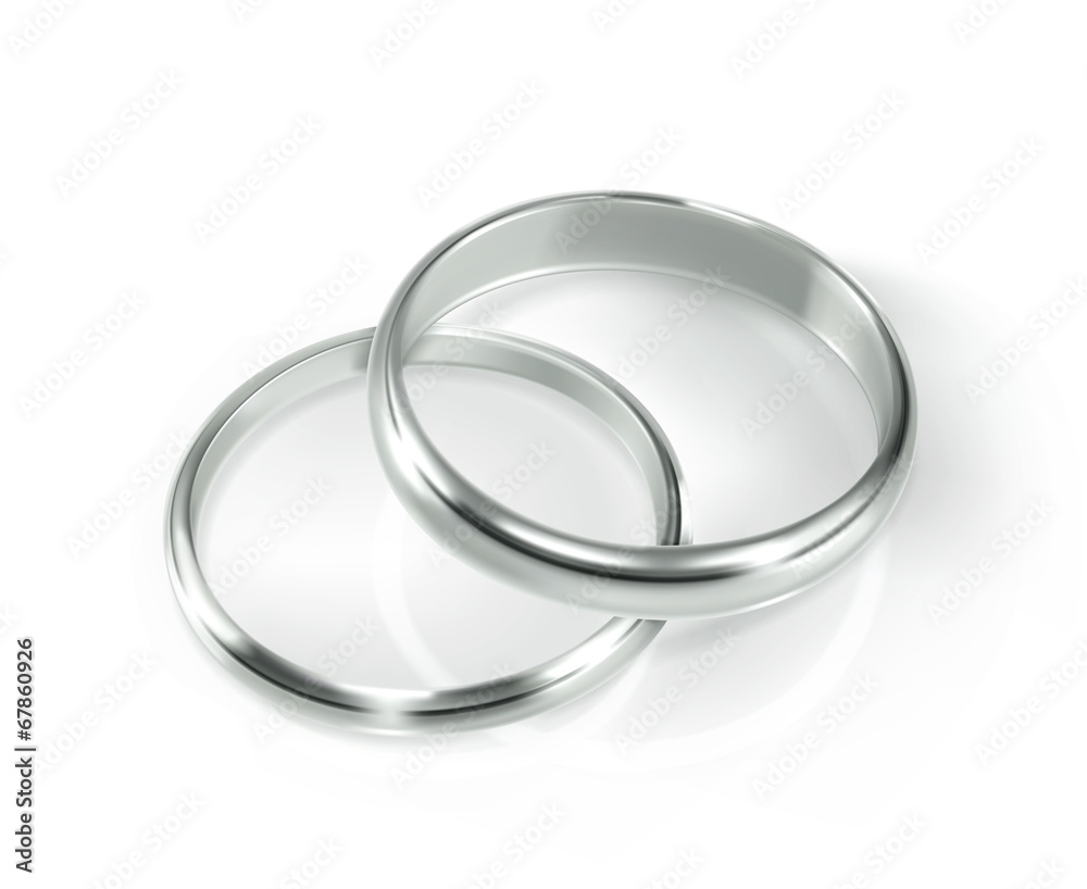 Pair of silver wedding rings, vector illustration Pair of silver wedding rings, vector illustration