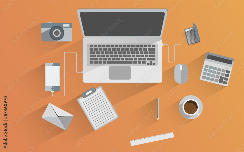 Flat design icon set of business. Flat design icon set of business.