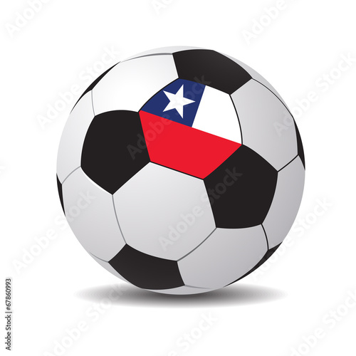 Vector soccer ball with the flag of Chile.