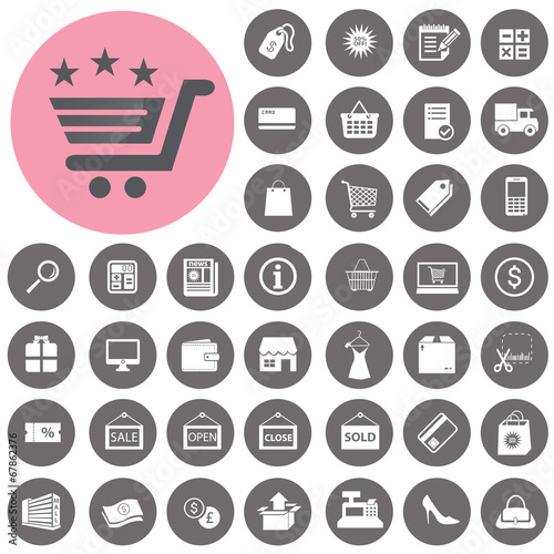 Shopping icons set. Illustration eps10