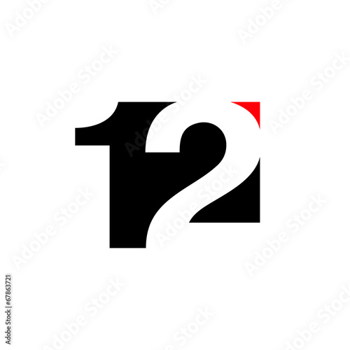 Number 12 abstract sign