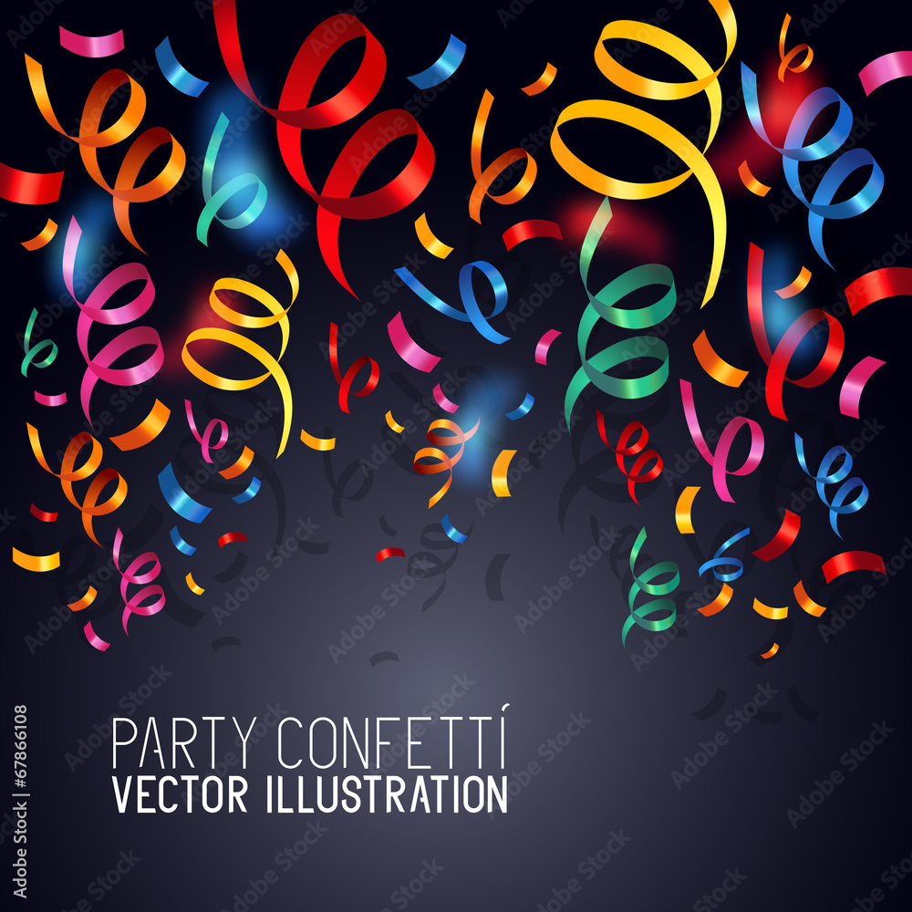Party Confetti Vector - obrazy, fototapety, plakaty 