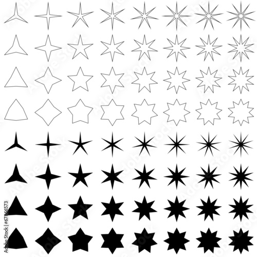 Black star shape collection
