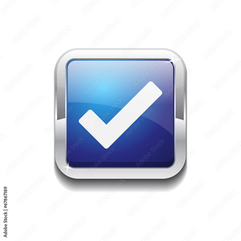 Tick Mark Rounded Corner Square Blue Vector Web Button Icon Tick Mark Rounded Corner Square Blue Vector Web Button Icon