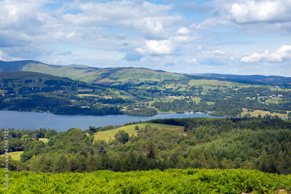 Windermere Lake District England uk sunny summer day Windermere Lake District England uk sunny summer day